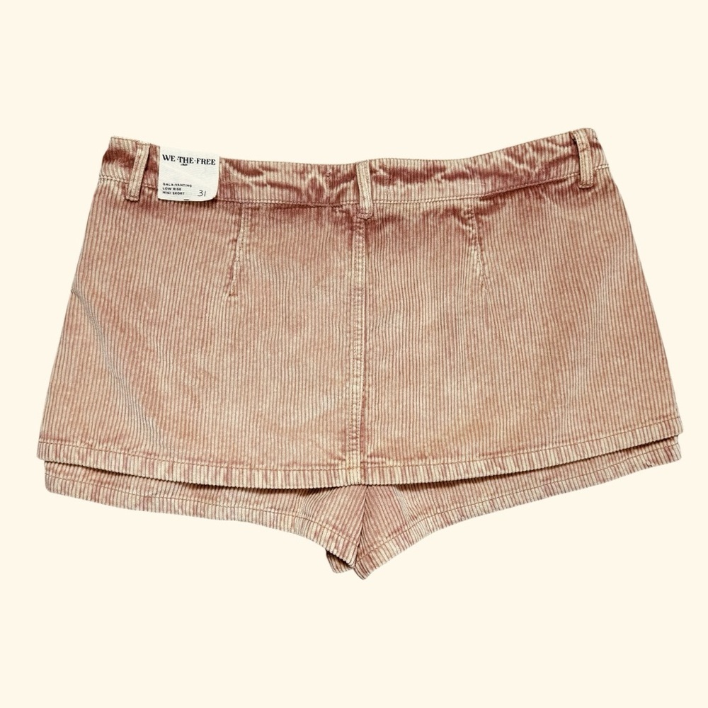 NWT New Free People We The Free Gallivanting Cord Almondine Skort Size 31 - Picture 4 of 8
